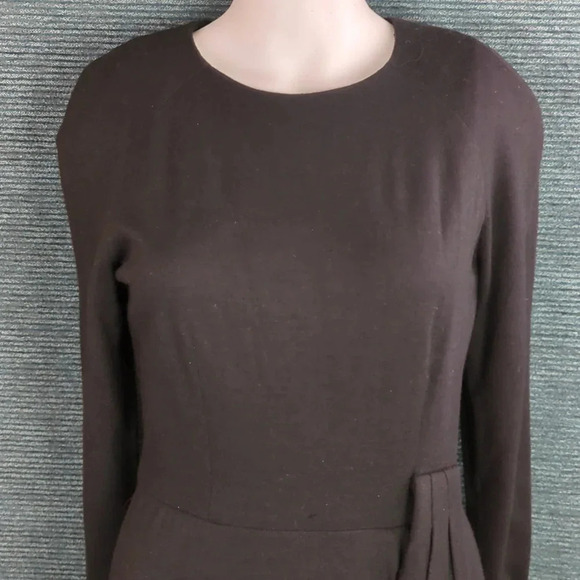 Vintage 80s Warren Petites Wool LS Dress - Picture 3 of 17